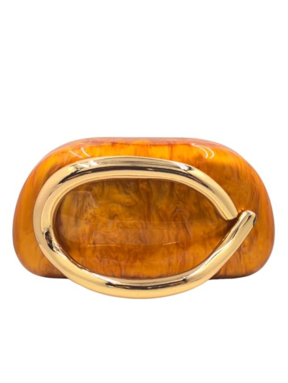 Acrylic Clutch Purse with Metal Handle & Chain Strap Formal Evening Bag